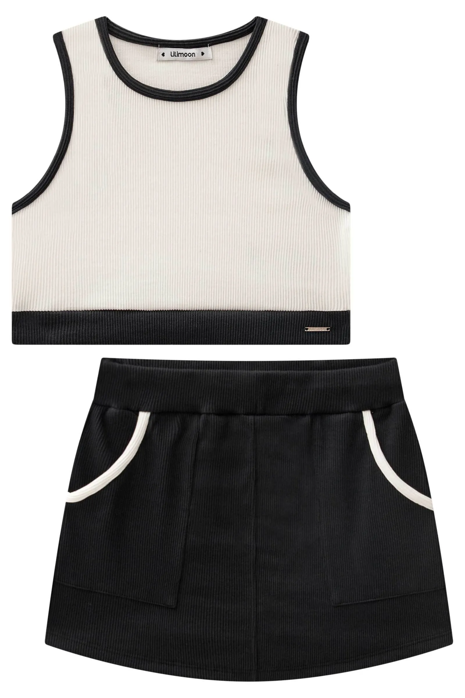 Conjunto de Top Cropped e Short Saia em Soft Line  77714 Lilimoon