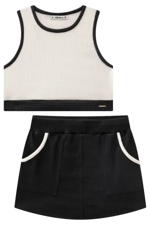 Conjunto de Top Cropped e Short Saia em Soft Line  77714 Lilimoon