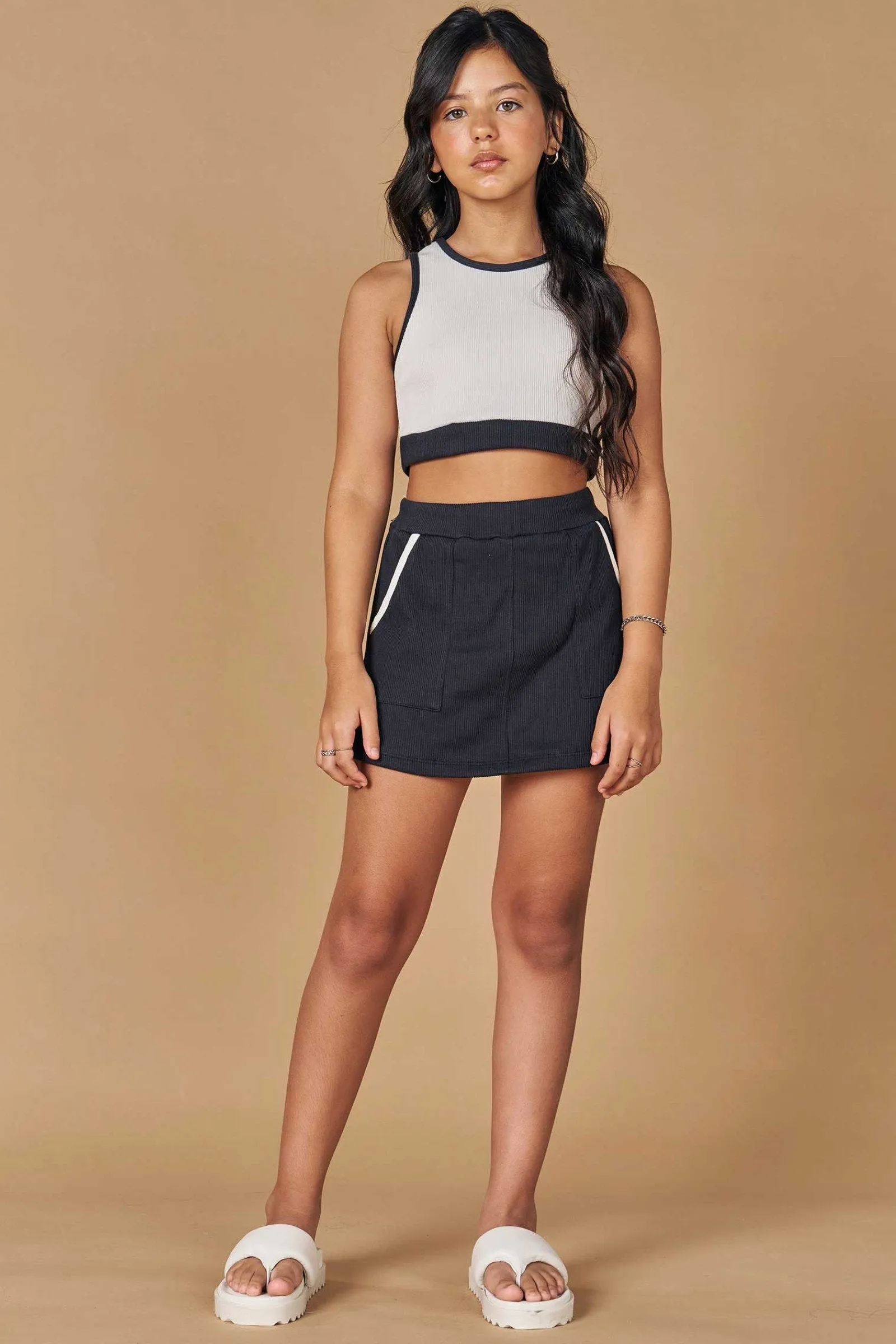 Conjunto de Top Cropped e Short Saia em Soft Line  77714 Lilimoon