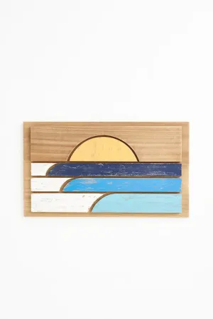 Cuadro de madera puesta de sol