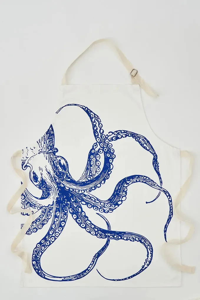 Delantal con pulpo en algodón grueso