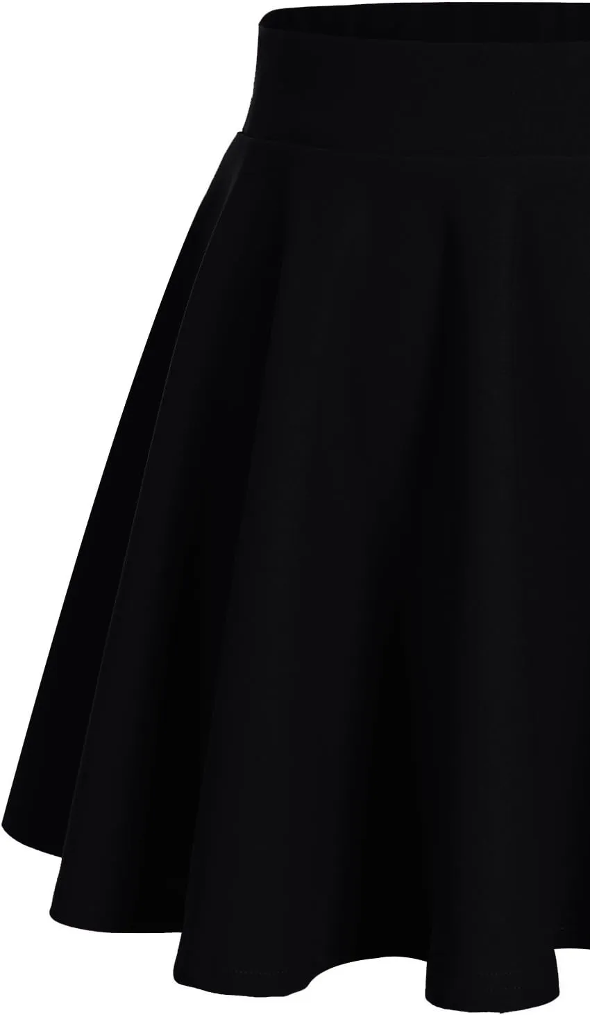 DRESSTELLS Women's Casual Skirt 2025, Stretchy High Waist Aline Mini Skater Skirts