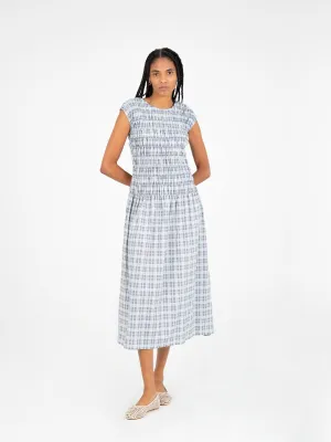 Empressa Blue Tartan Print Dress