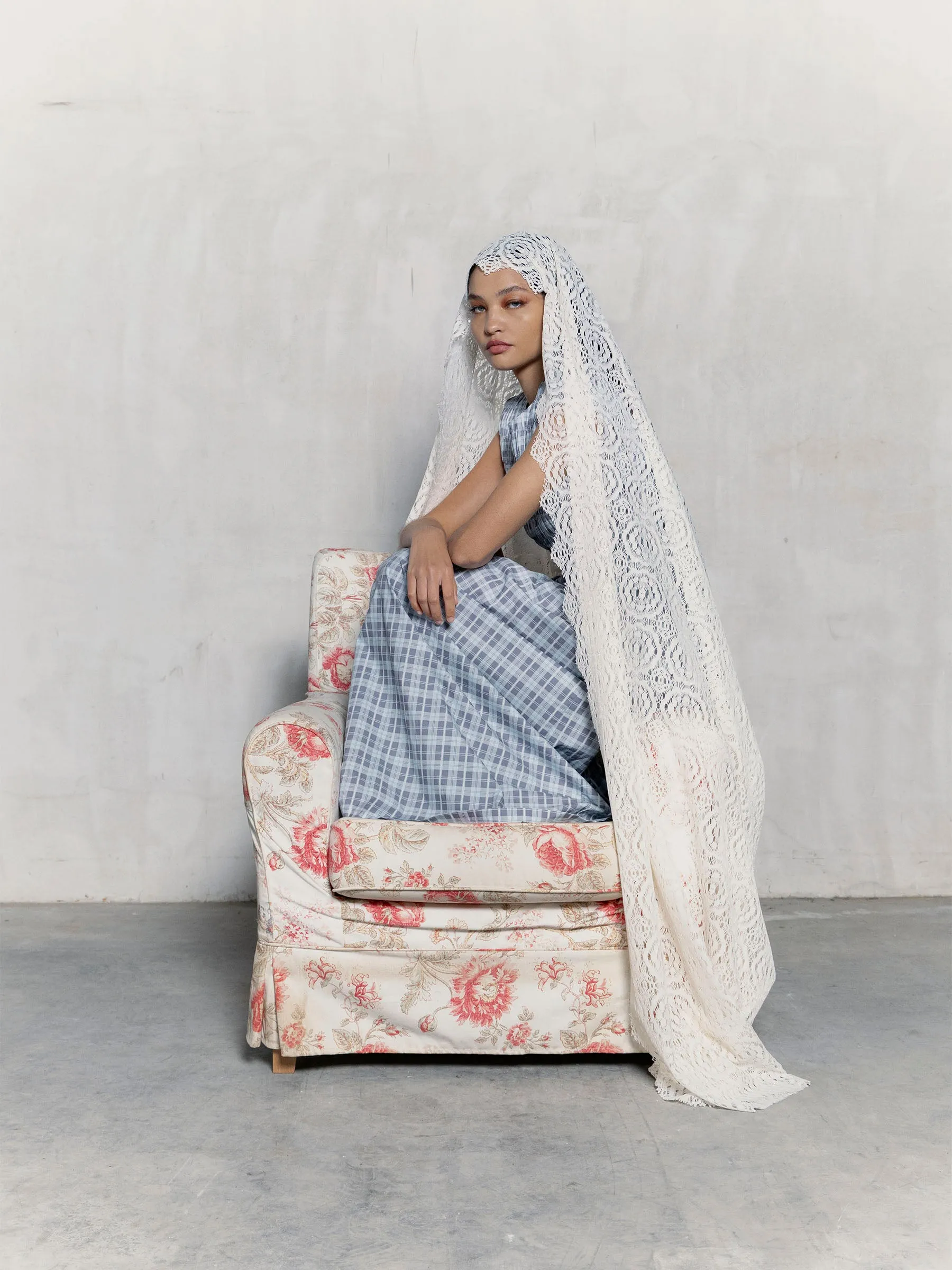 Empressa Blue Tartan Print Dress