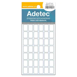 ETIQUETA RECTANGULAR BLANCA 11X17MM 420 UNIDADES ADETEC