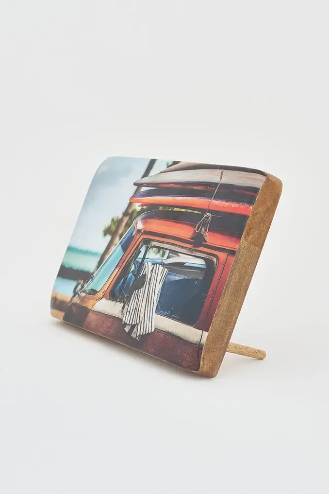 Foto sobre taco de madera surf