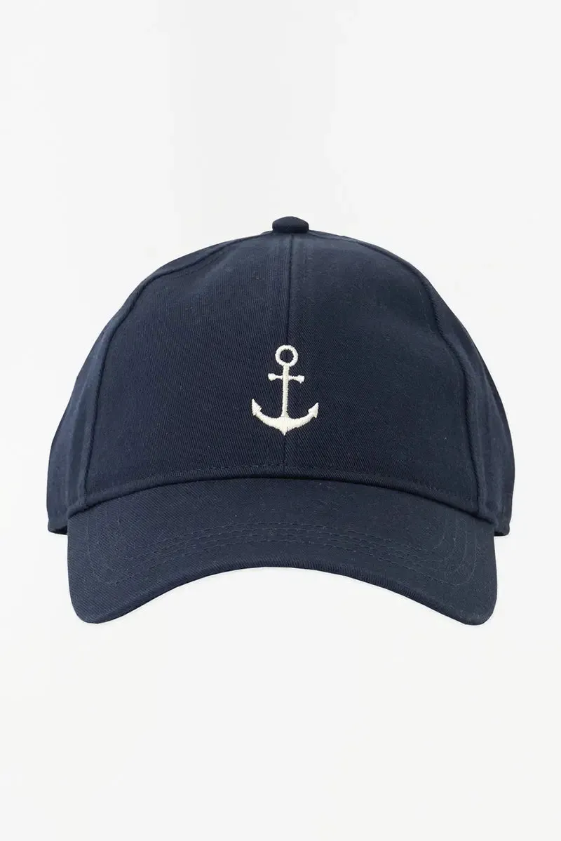 Gorra de algodón con Ancla bordada