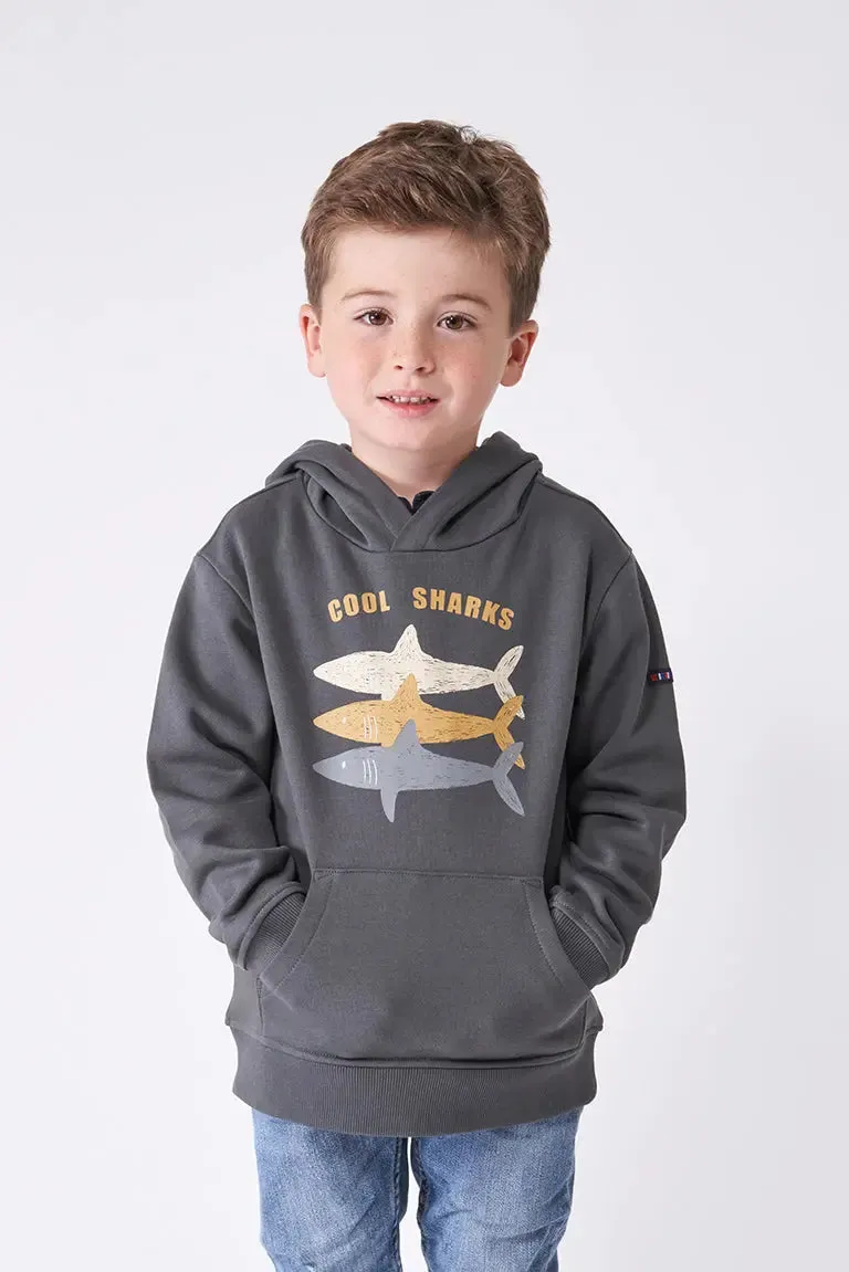 Jersey o sudadera de niño con capucha algodón con tiburones