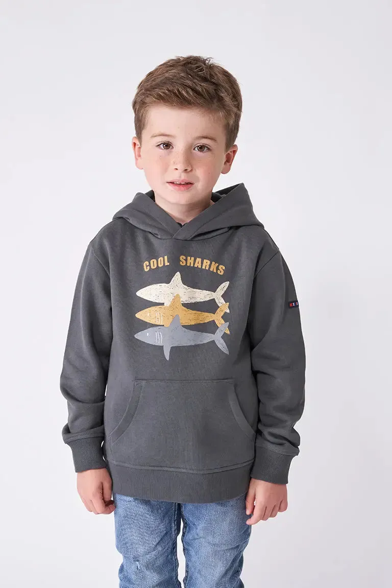Jersey o sudadera de niño con capucha algodón con tiburones
