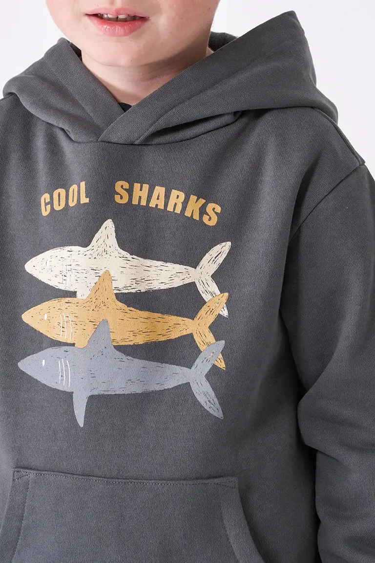 Jersey o sudadera de niño con capucha algodón con tiburones