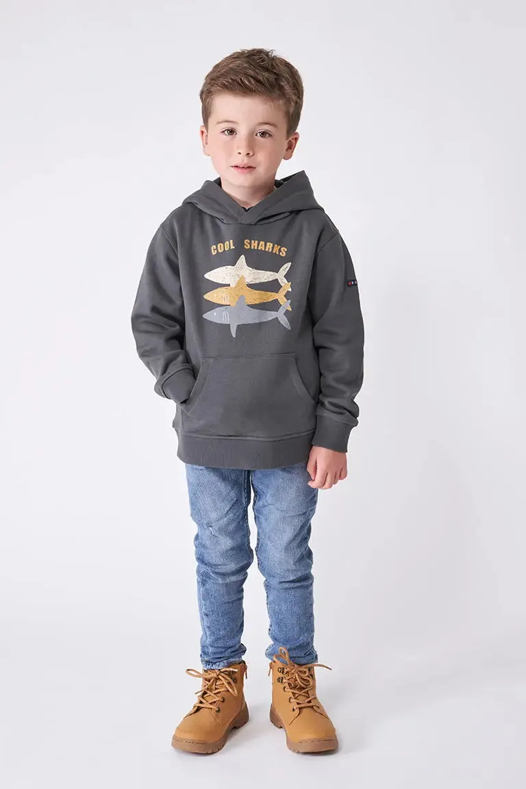 Jersey o sudadera de niño con capucha algodón con tiburones