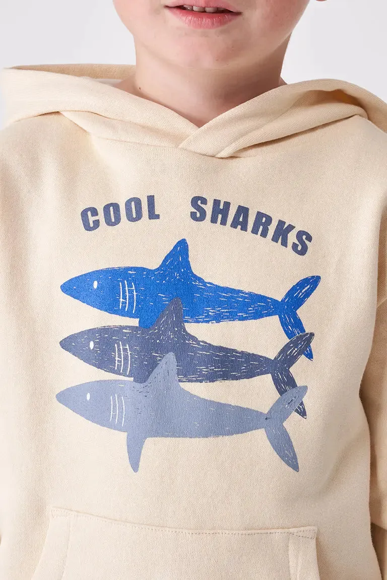 Jersey o sudadera de niño con capucha algodón con tiburones