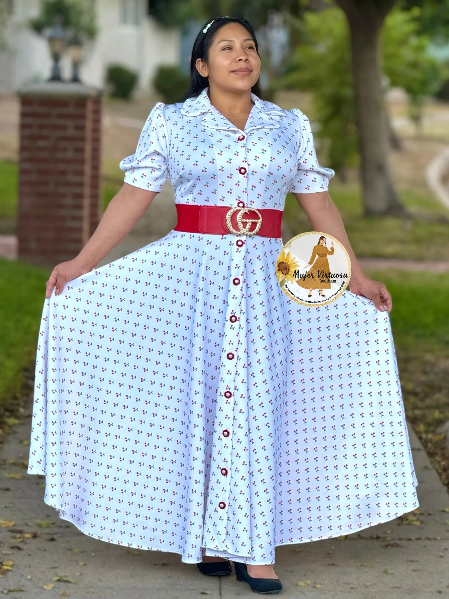 Jimena White Cherry 🍒 Dress