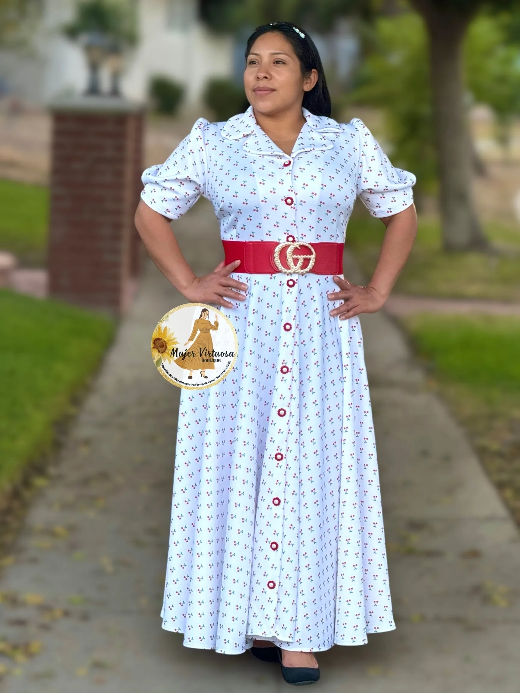 Jimena White Cherry 🍒 Dress