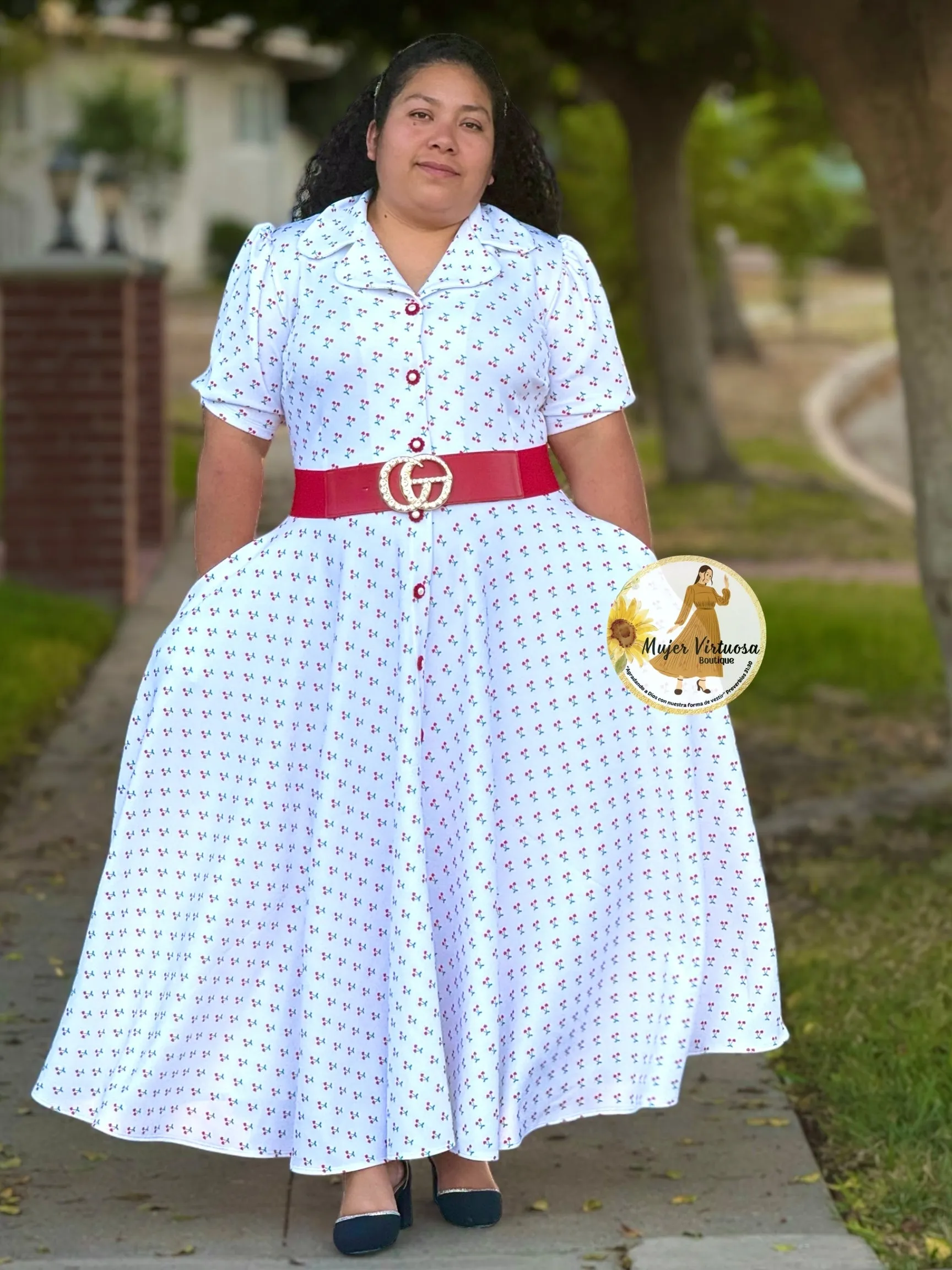 Jimena White Cherry 🍒 Dress