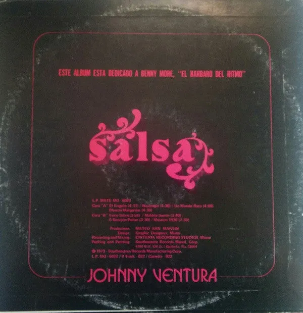Johnny Ventura - Salsa (LP, Album) (VG )