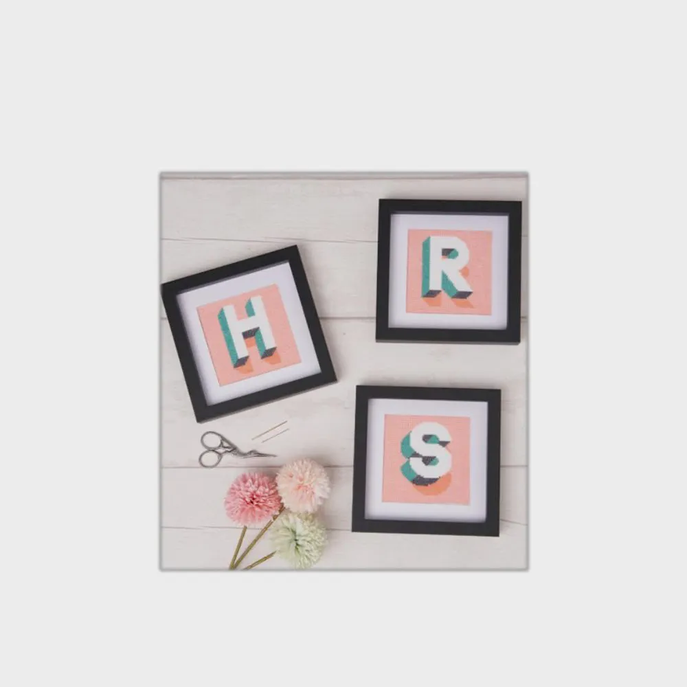 Kit Punto De Cruz 4 Letras Modernas Anchor