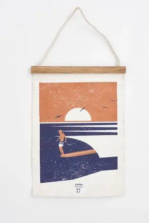 Lámina paisaje y surfero