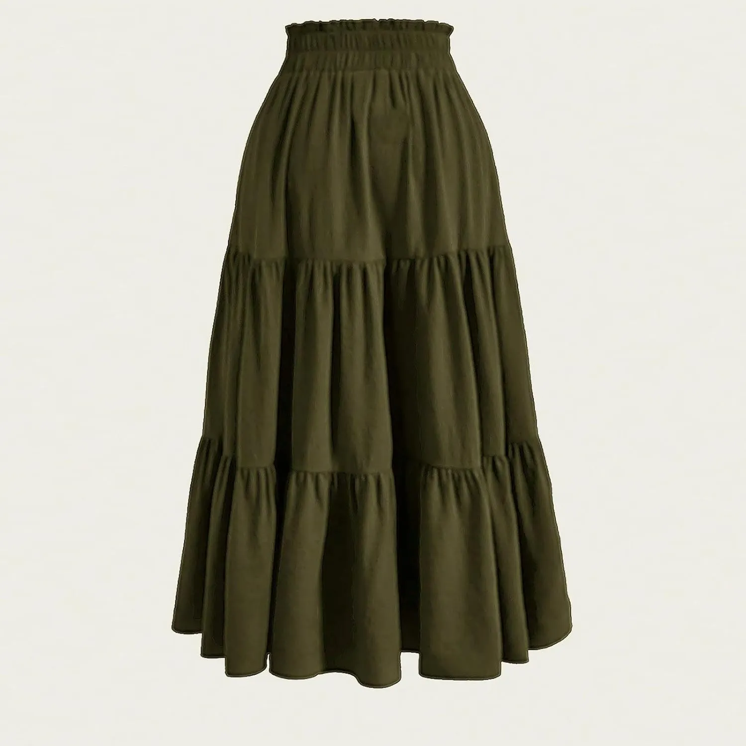 Maxi Skirts for Women 2025 Boho Floral Elastic Waist Tiered Long Skirt Flowy Summer Vacation Aline Beach Skirt