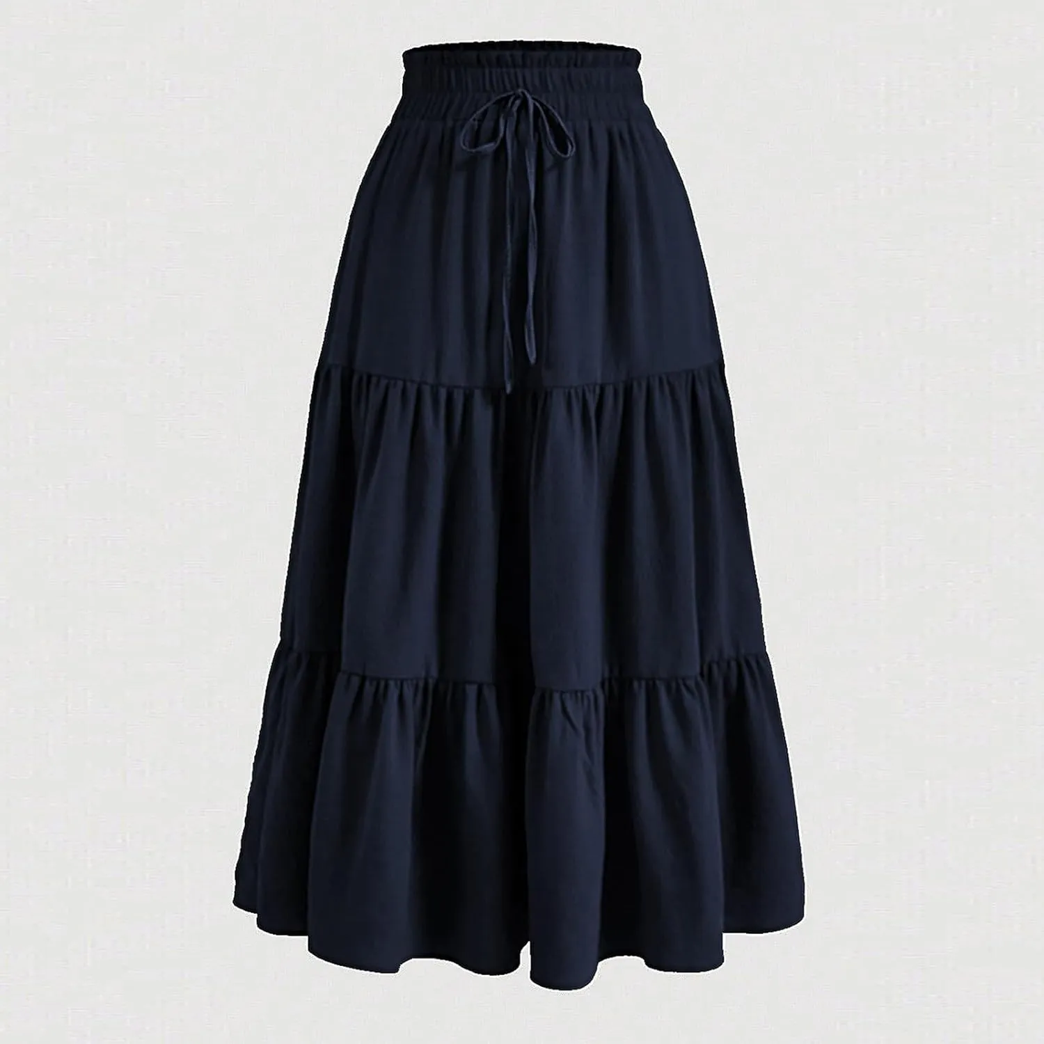 Maxi Skirts for Women 2025 Boho Floral Elastic Waist Tiered Long Skirt Flowy Summer Vacation Aline Beach Skirt