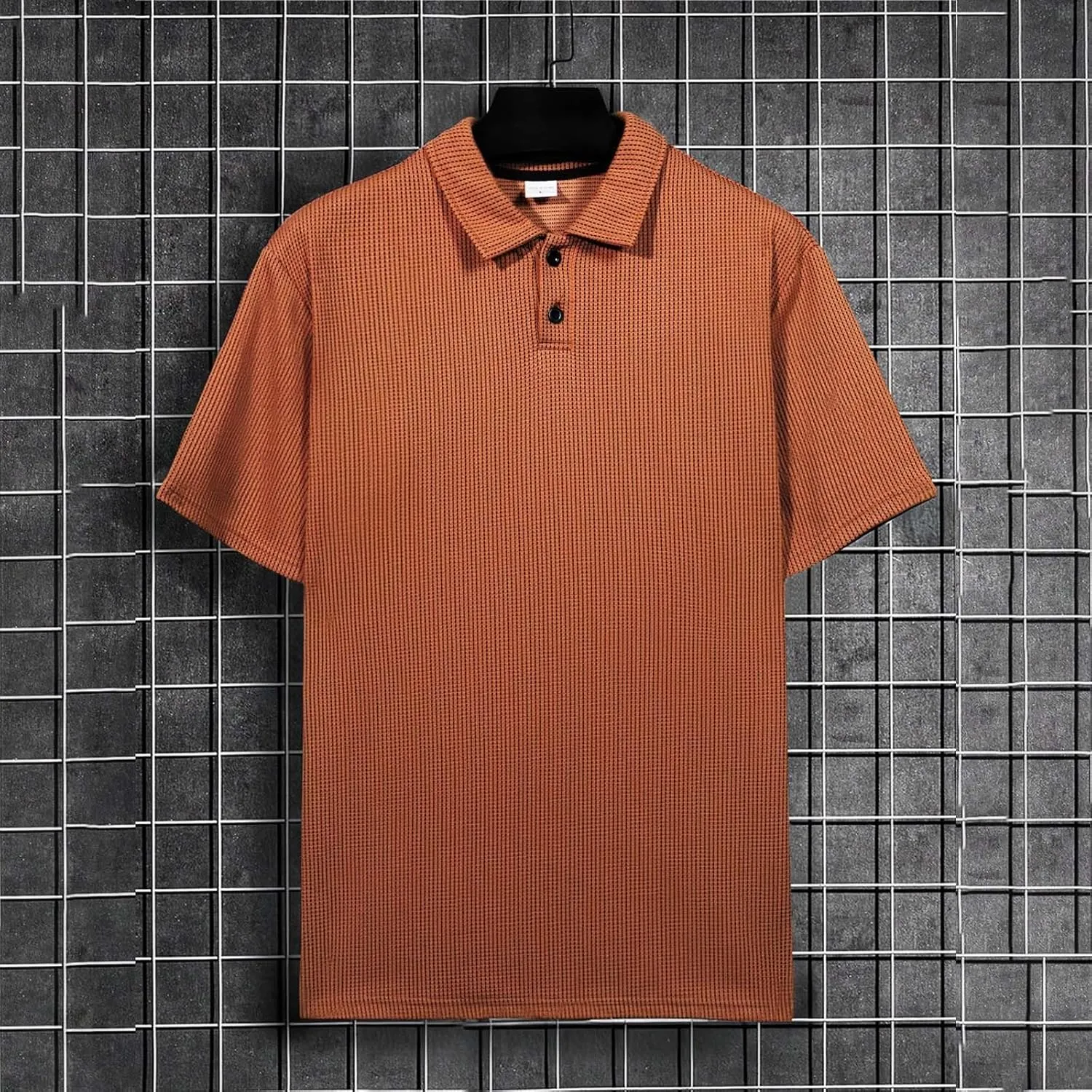 Mens Knitted Polo Shirts 2025 Summer Casual Textured Golf Polos Shirt V Neck Short Sleeve Performance Collared Shirts