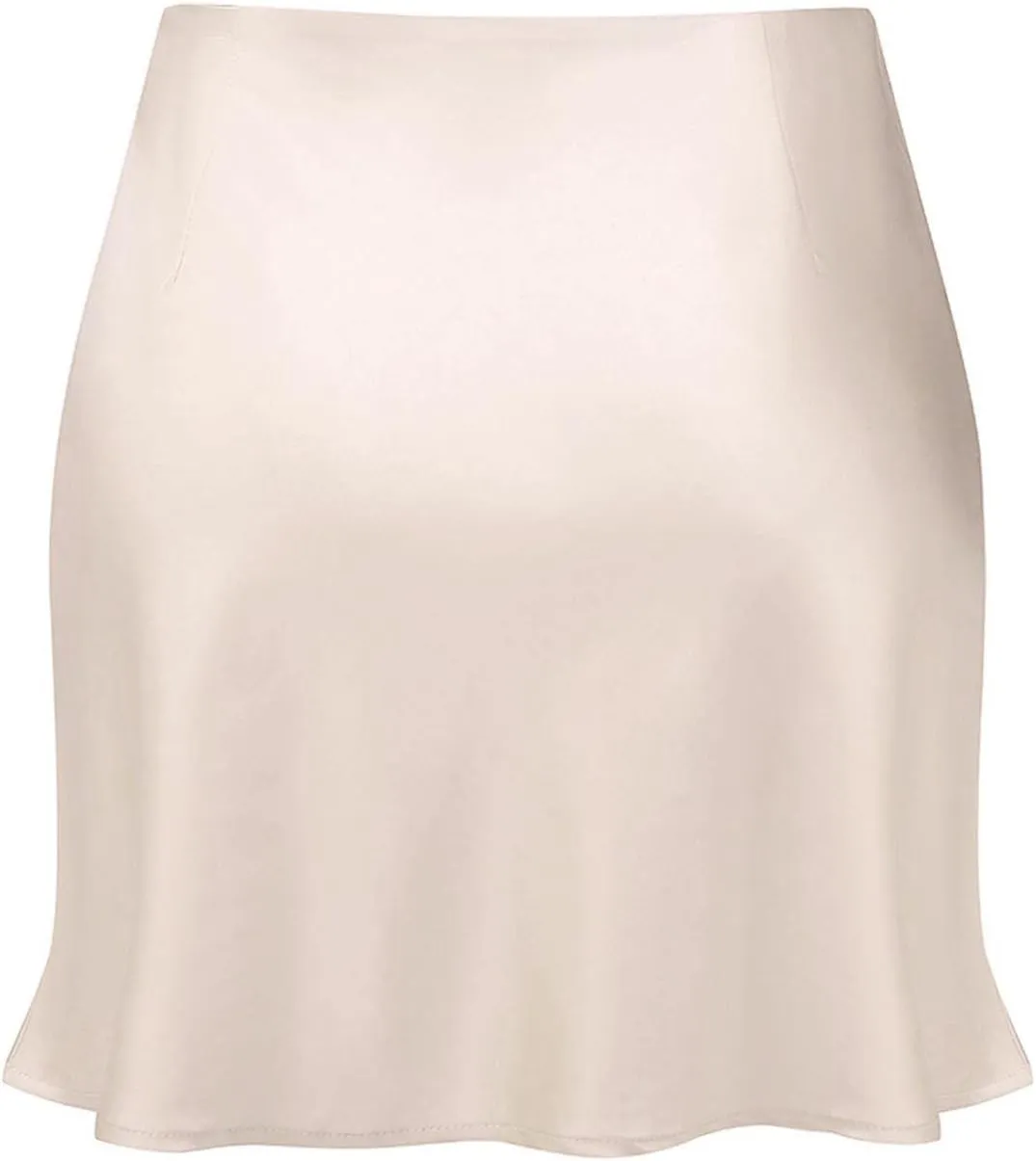 Mini Skirts for Women Satin High Elastic Waist Ruffle Bodycon Short Skirt