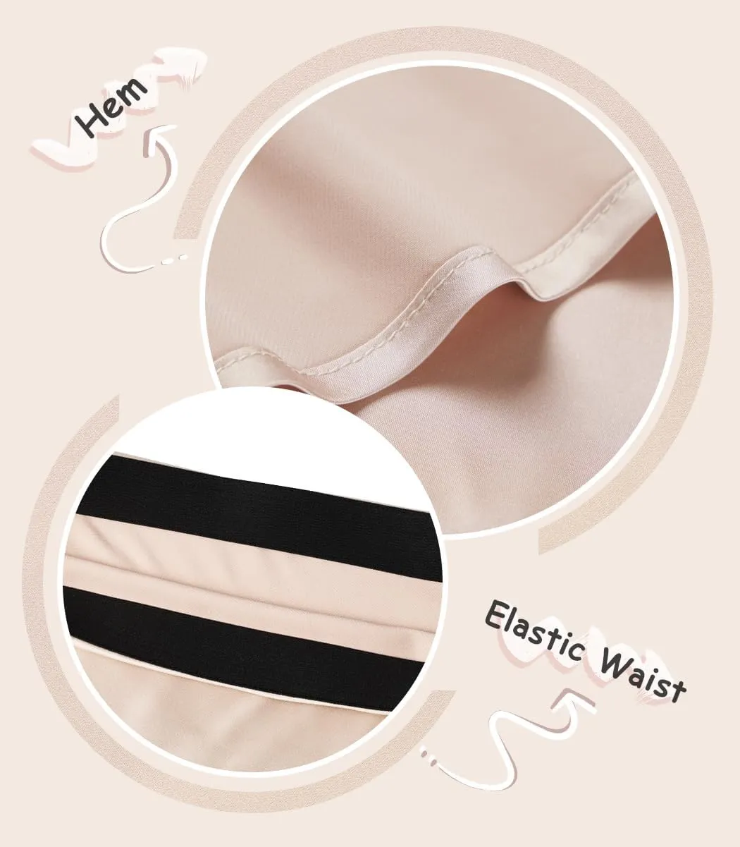 Mini Skirts for Women Satin High Elastic Waist Ruffle Bodycon Short Skirt
