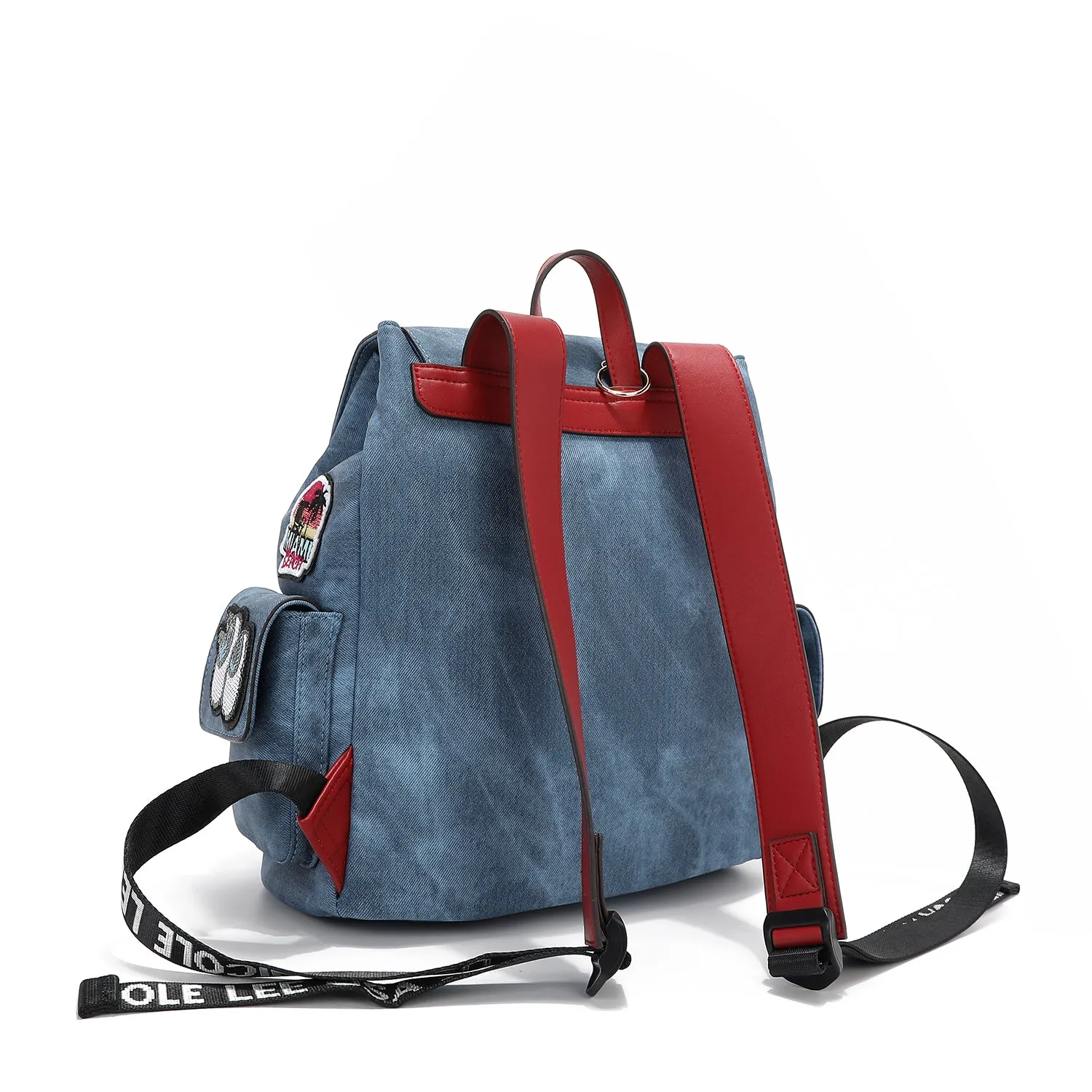 MOCHILA CON MÚLTIPLES PARCHES (AZUL)