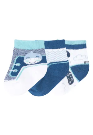 Pack calcetin Happy Recién Nacido Menta Black and Blue