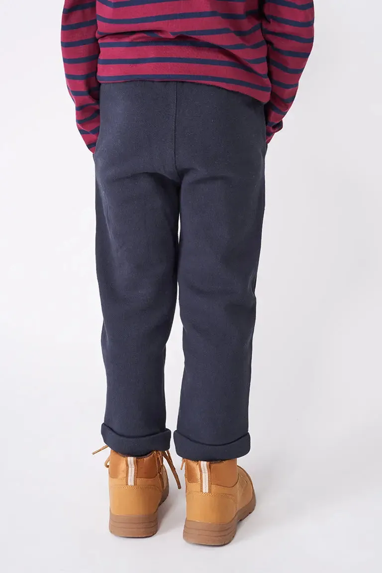 Pantalón largo tipo chandal en algodón terry