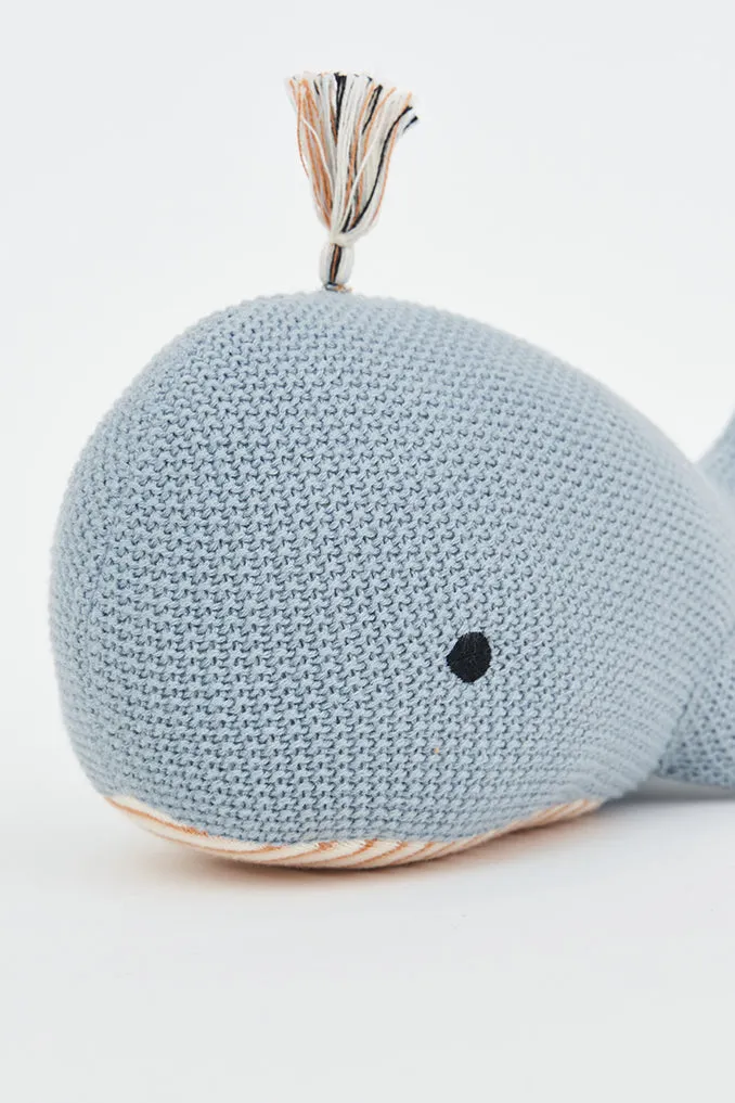 Peluche con forma de ballena en algodón.