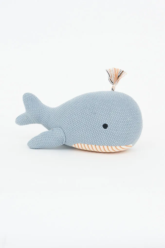 Peluche con forma de ballena en algodón.