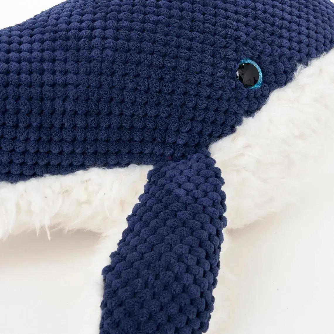 Peluche de ballena blanco y azul de 50 cm - D2274