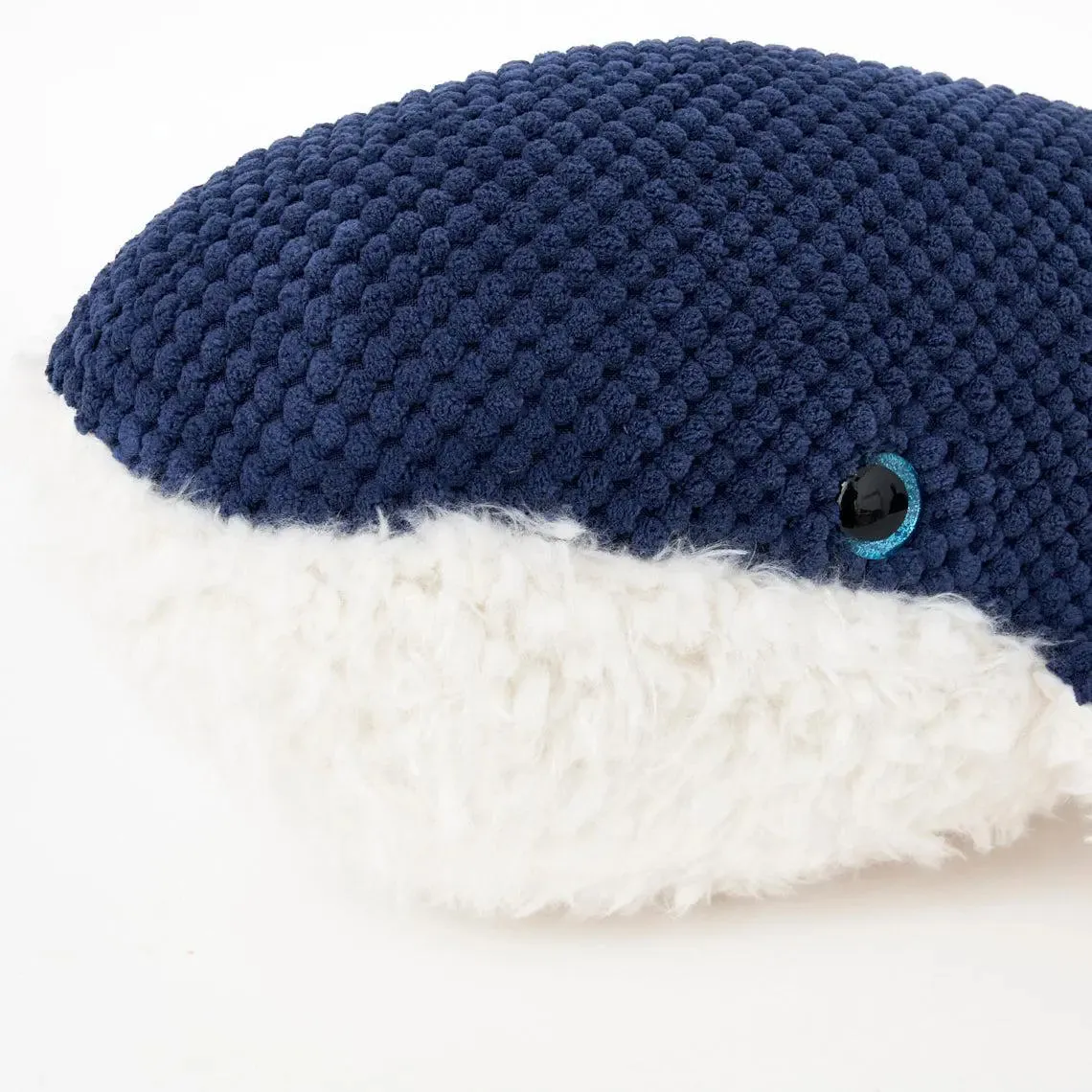 Peluche de ballena blanco y azul de 50 cm - D2274