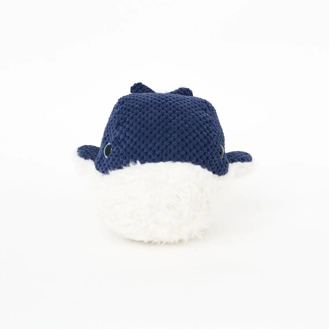 Peluche suave de ballena blanco y azul 25 cm. Algodón - D2273