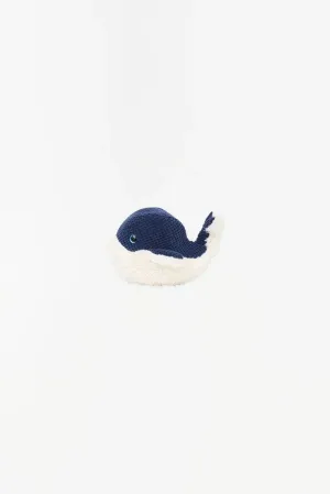 Peluche suave de ballena blanco y azul 25 cm. Algodón - D2273