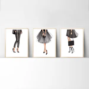 SET OF 3 ART PRINTS fashion illustrations