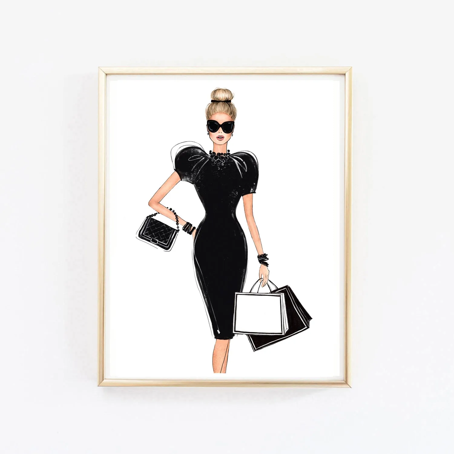 SET OF 6 ART PRINTS fashion illustrations