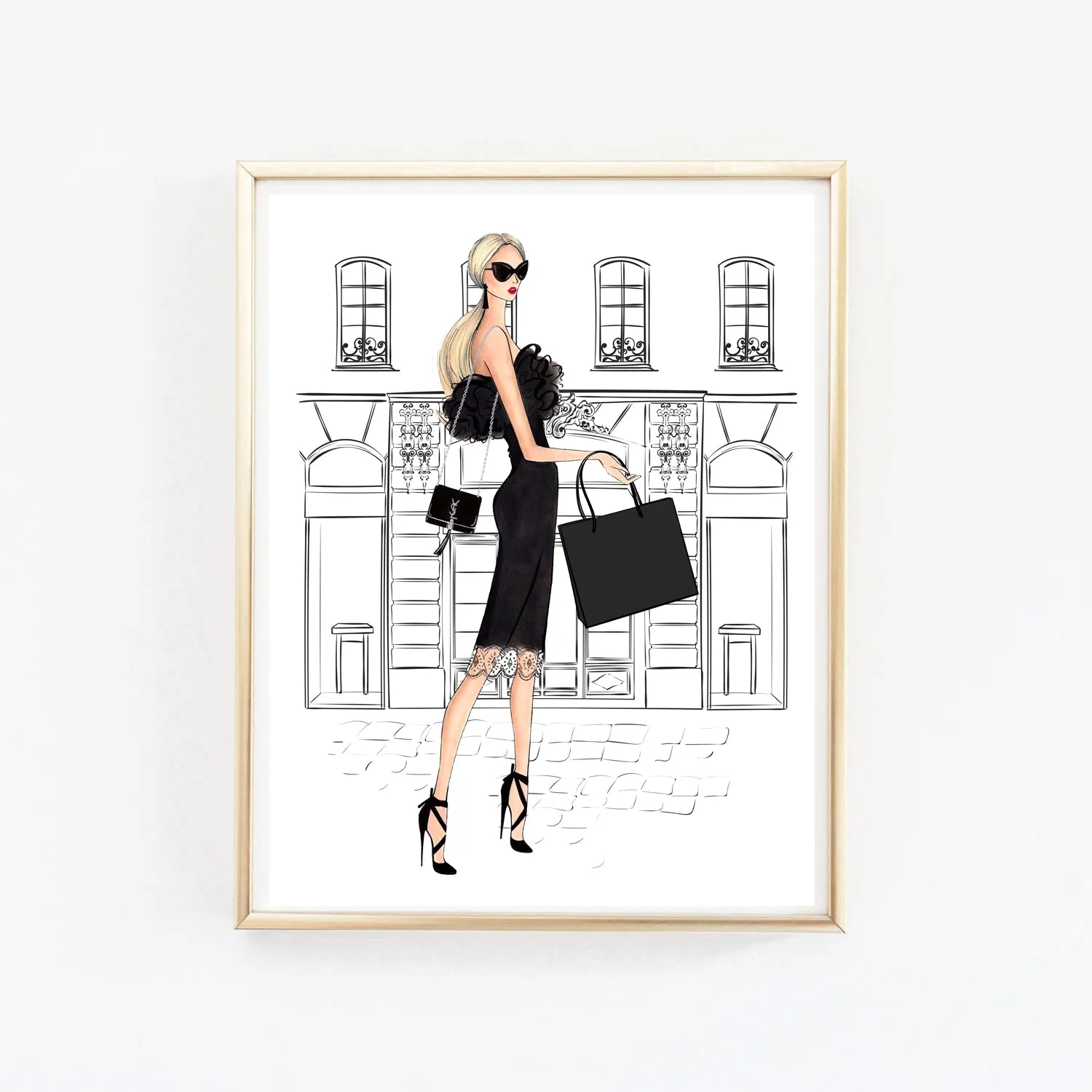 SET OF 6 ART PRINTS fashion illustrations