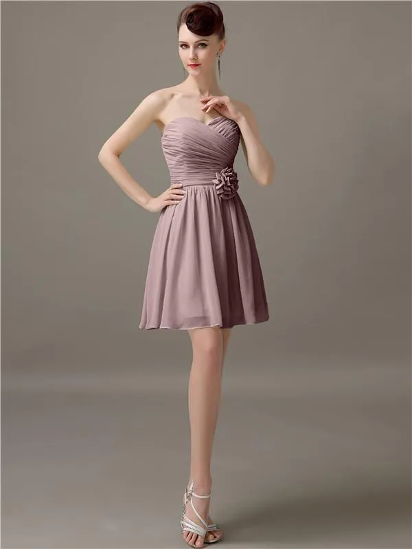 Simple Sweetheart A-Line Short Bridesmaid Dresses