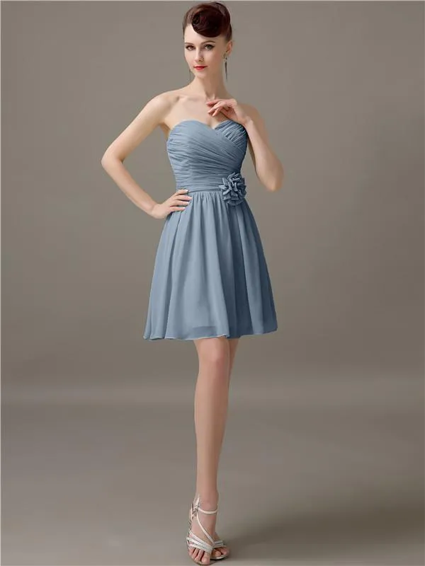 Simple Sweetheart A-Line Short Bridesmaid Dresses