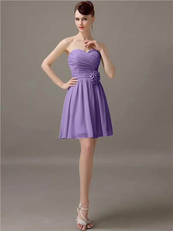 Simple Sweetheart A-Line Short Bridesmaid Dresses