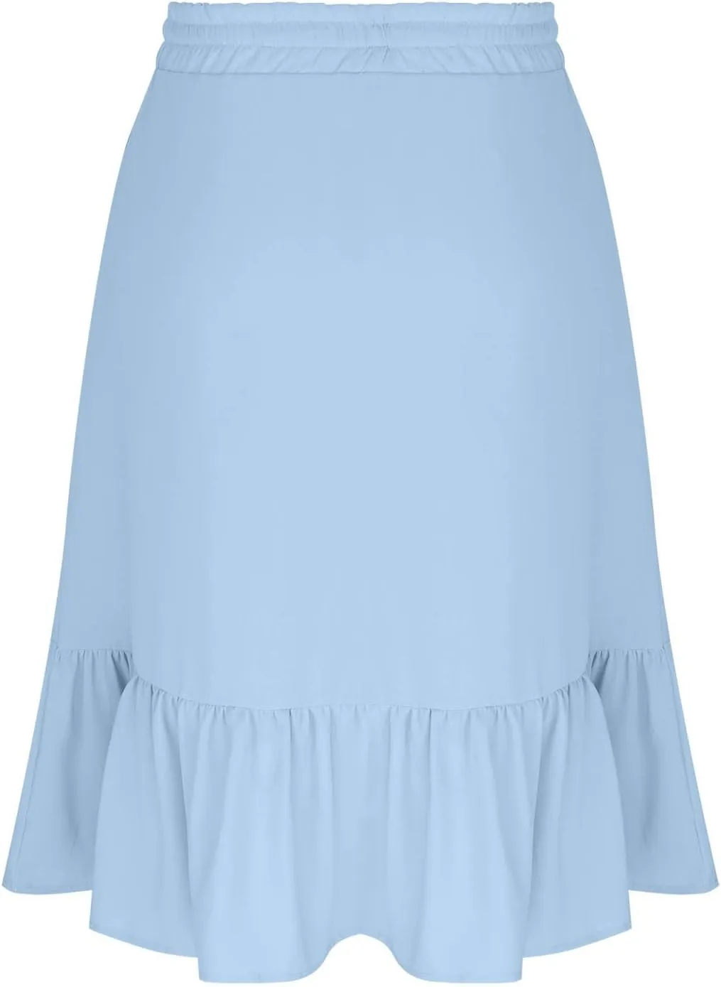 Summer Skirts for Women Trendy with Pockets Drawstring High Waisted Lightweight Casual Tiered Flowy A-Line Midi Skirt