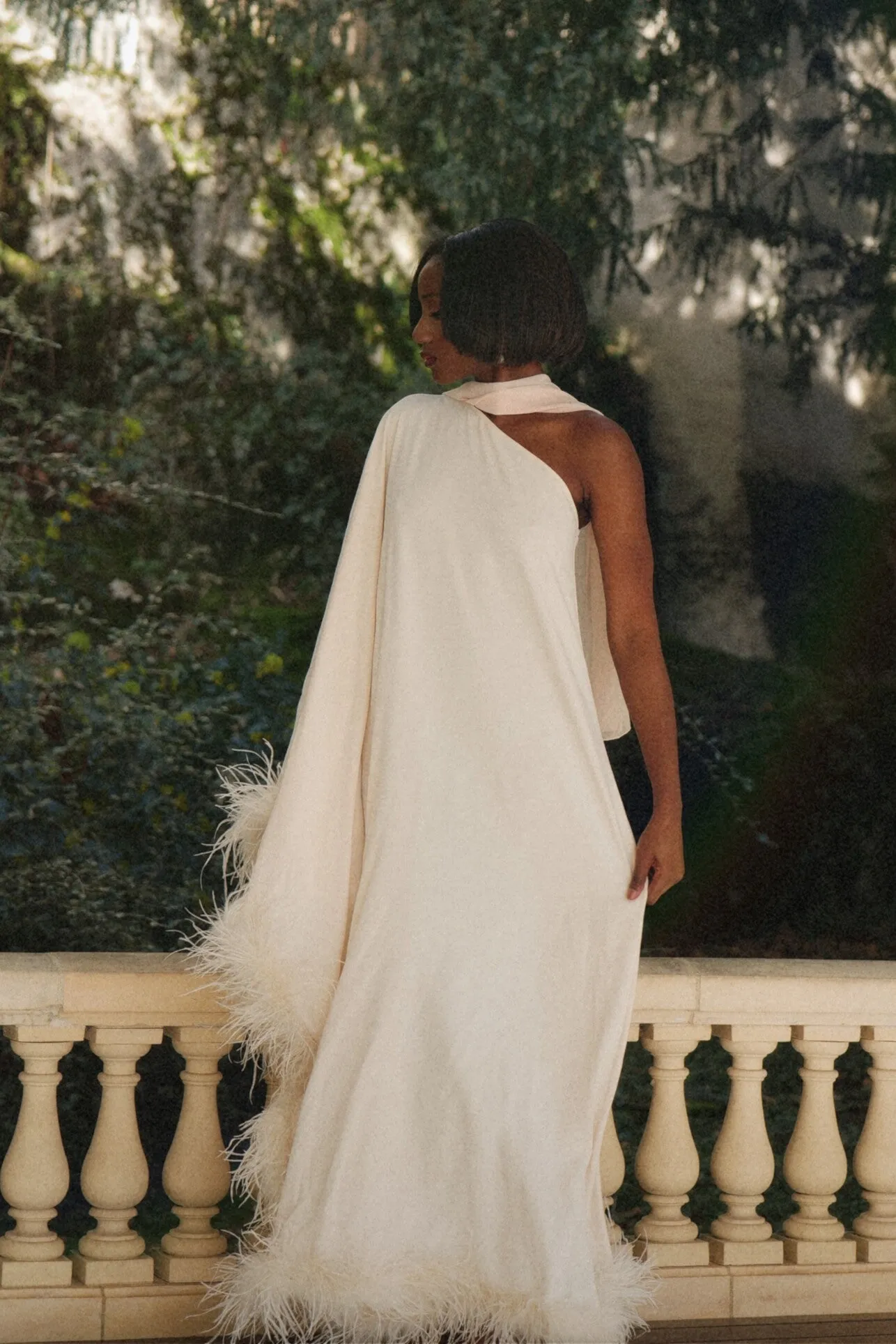 VESTIDO COMPRIDO PÉROLA COM MANGA MORCEGO