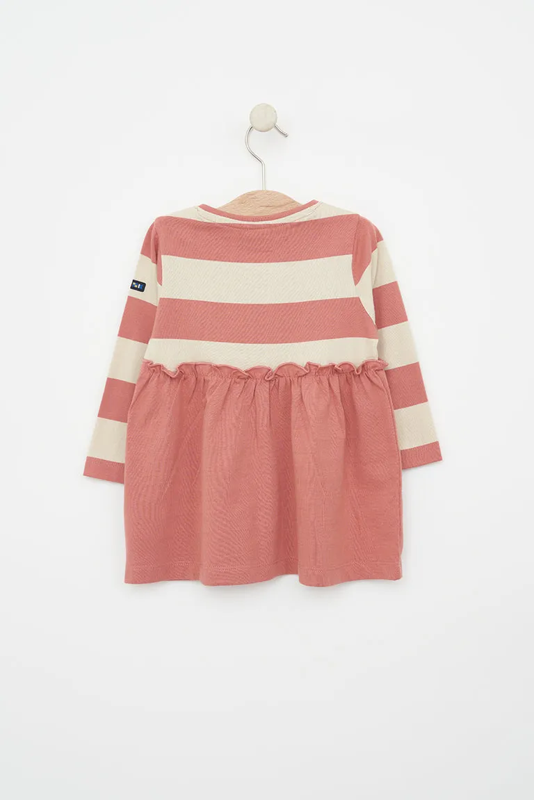 Vestido de algodón combinado a rayas