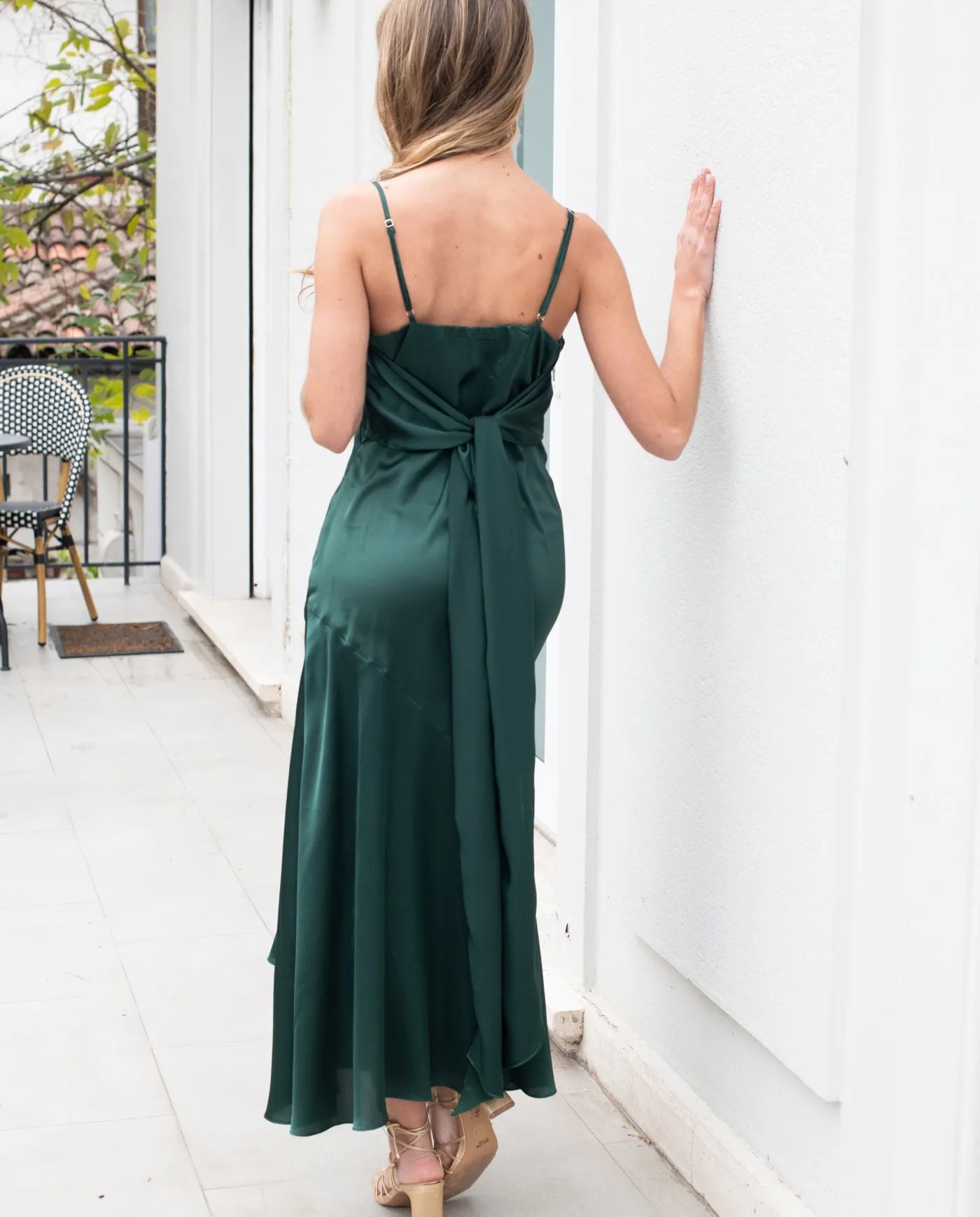 Vestido de Fiesta Largo Manuela Verde Oscuro
