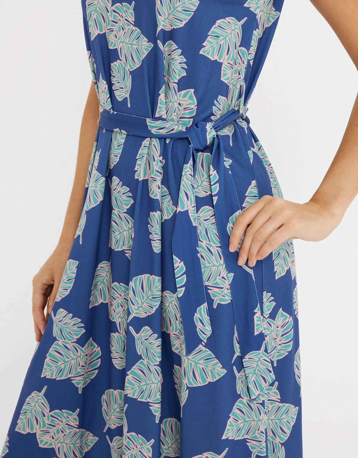 Vestido Midi Estampado Azul - Lontana