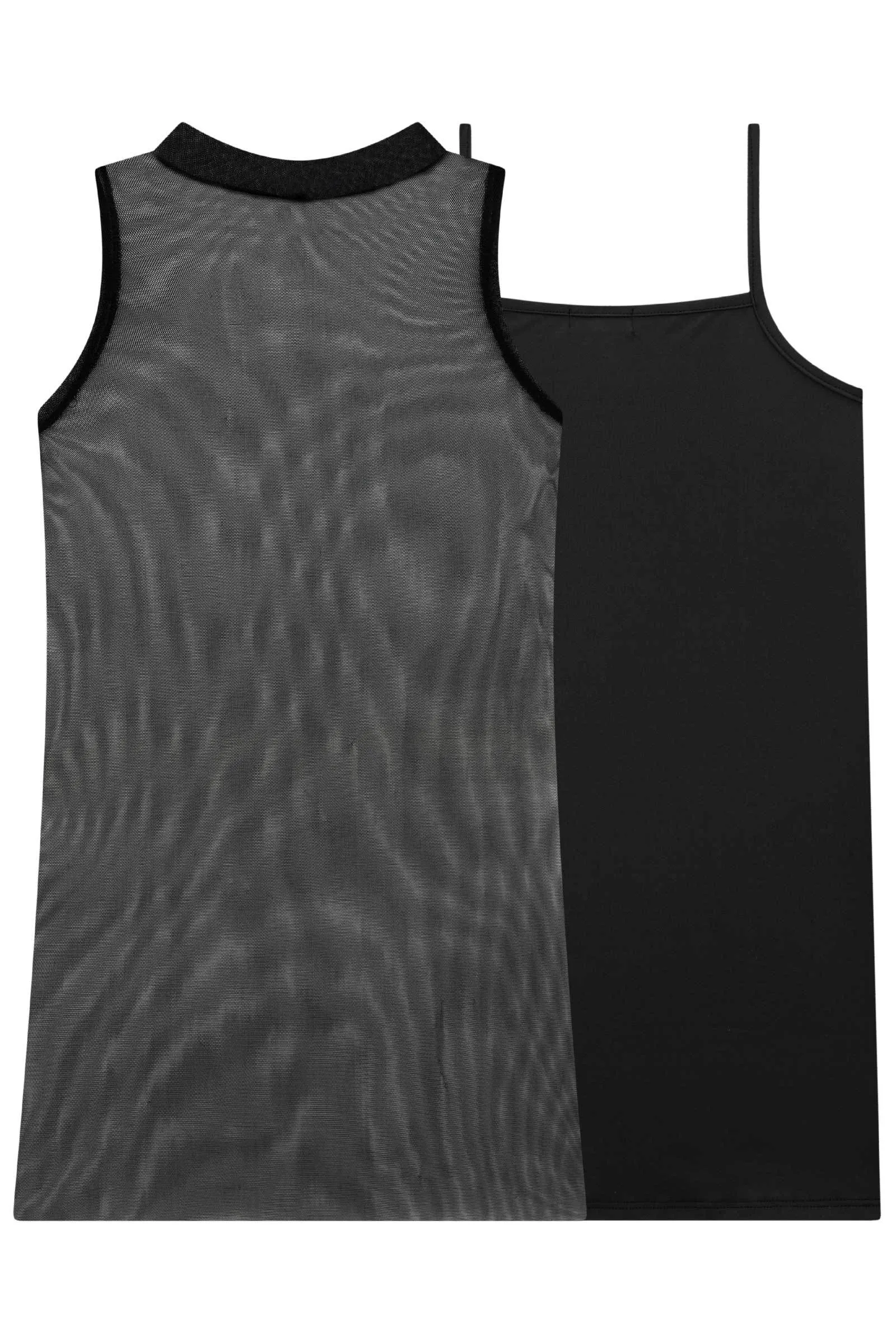 Vestido Sobreposição em Tule e Regata em Malha UV Dry 76911 Vic&Vicky