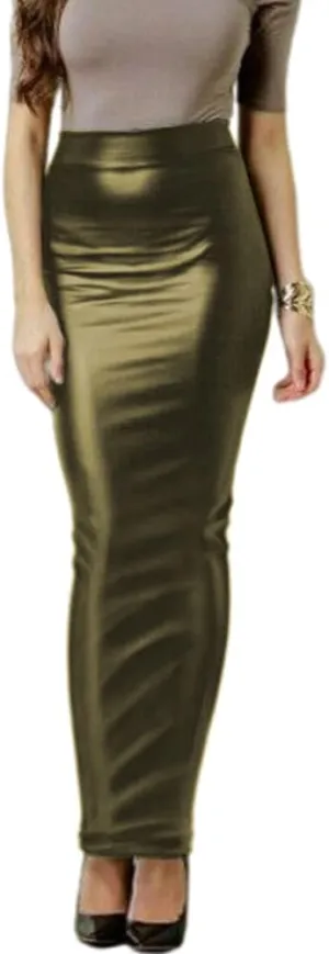 Women Bodycon Long Skirt Black High Waist Pu Leather Tight Maxi Skirts Club Party Wear Elegant Pencil Skirt Saia Faldas 7XL