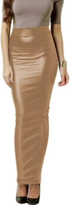 Women Bodycon Long Skirt Black High Waist Pu Leather Tight Maxi Skirts Club Party Wear Elegant Pencil Skirt Saia Faldas 7XL